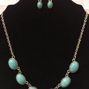 Brand new never used earrings and necklace